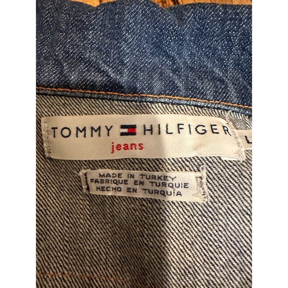 Vintage‎ Tommy Hilfiger BEAUTIFUL Denim Jacket with Nautical Patch size L (#374) - Picture 10 of 15